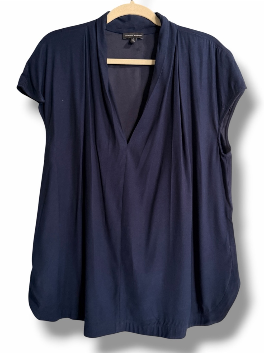 Universal Standard Cambria Pleated Shoulder Top Navy Blue Size 2X - Picture 2 of 12